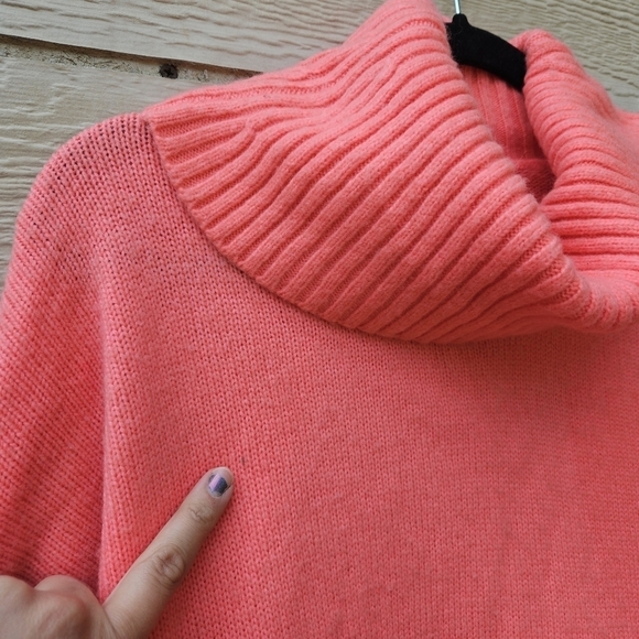 Gap coral pink turtleneck cowl wool blend sweater XL - Picture 8 of 8